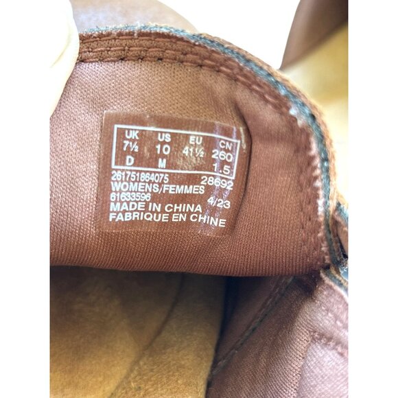 Clarks Collection Paizlee Nora Mules Clogs‎ Size 10 Tan Wood Shoes Boho Suede - Picture 11 of 11